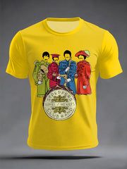 Men's Retro Classic Legendary Rock Band Print Gift For Fans Casual Tee