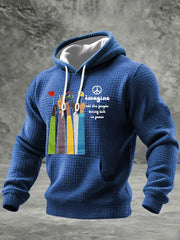 Retro-Hoodie für Herren mit klassischem Rockband-Print – das perfekte Geschenk für Fans! Lässiger, karierter Baumwoll-Hoodie