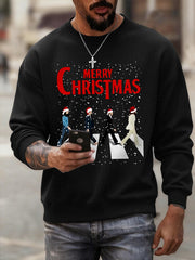 Herren-Sweatshirt im Retro-Stil mit Aufdruck einer legendären Rockband: Fröhliche Weihnachten!