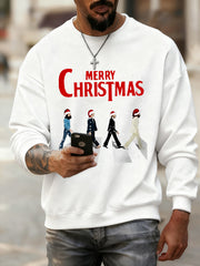 Herren-Sweatshirt im Retro-Stil mit Aufdruck einer legendären Rockband: Fröhliche Weihnachten!