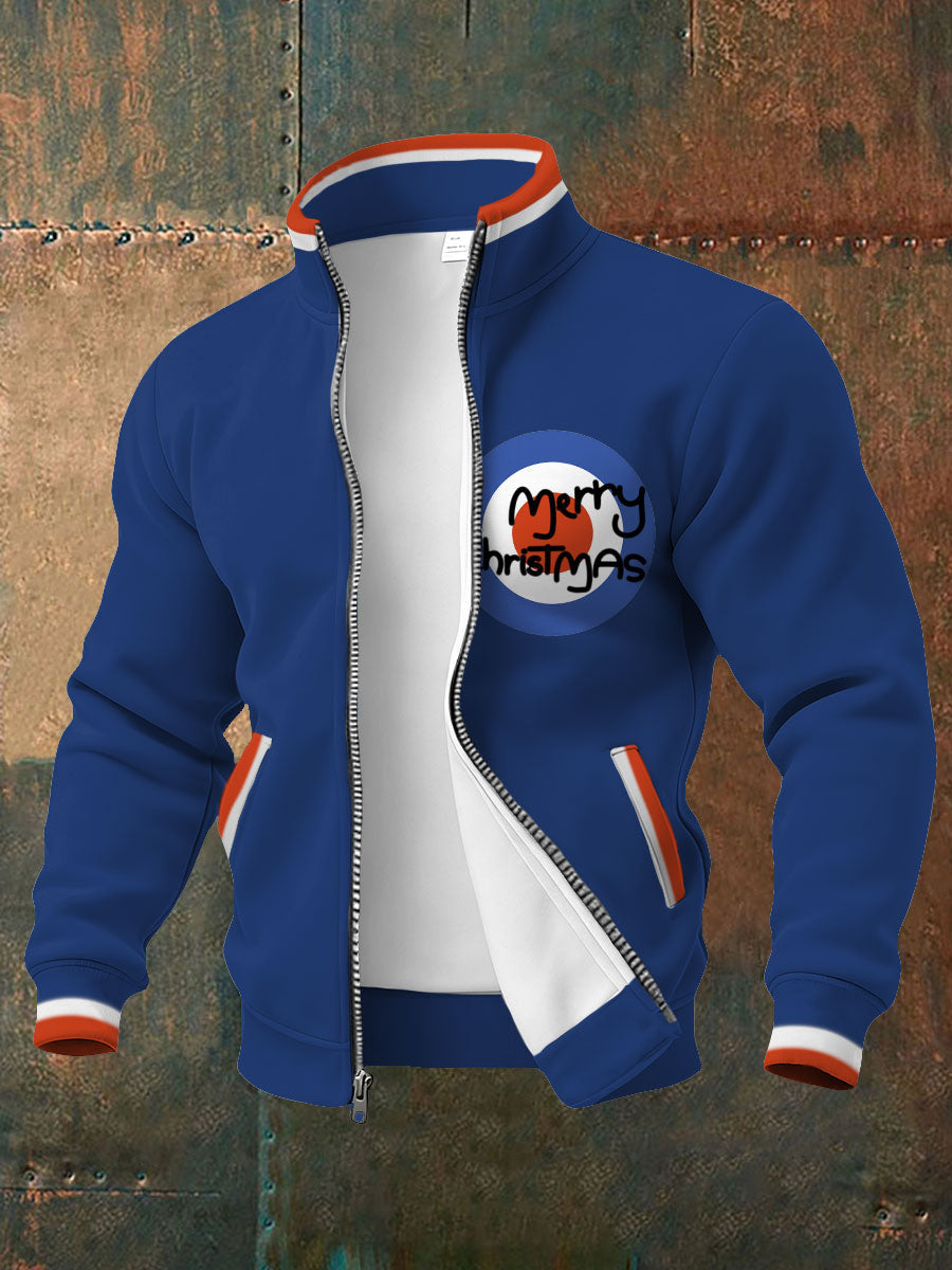 Men's UK Mods Music Lover Christmas Printed Coat