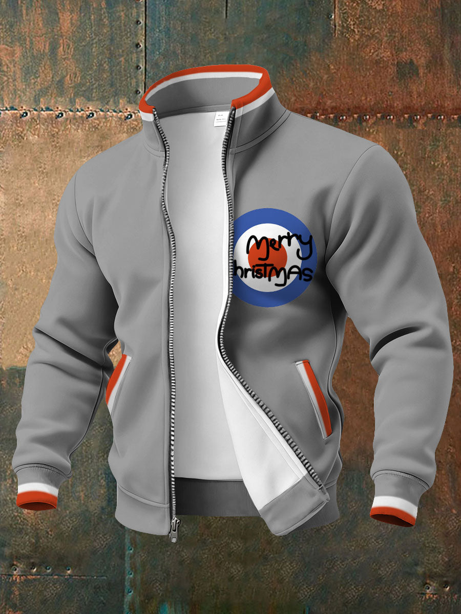 Men's UK Mods Music Lover Christmas Printed Coat