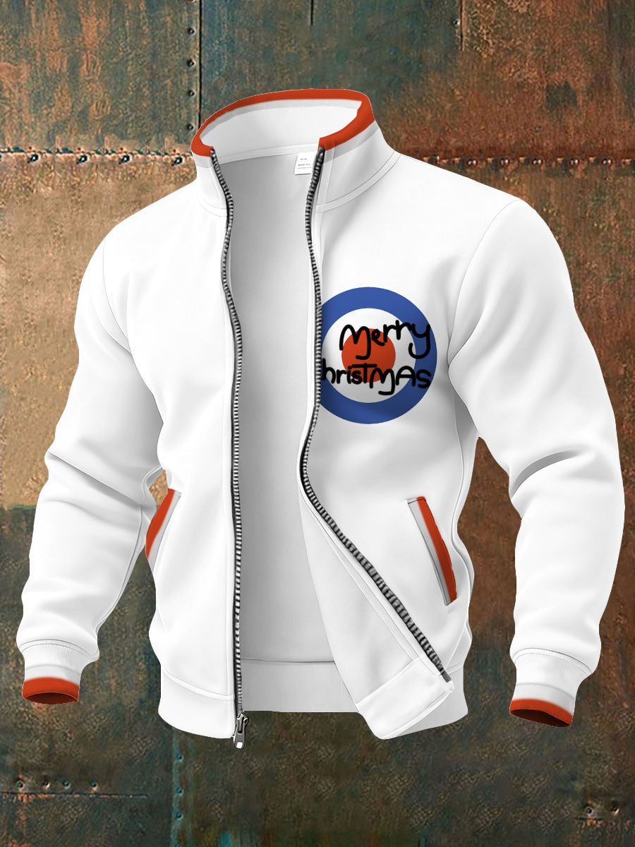 Men's UK Mods Music Lover Christmas Printed Coat