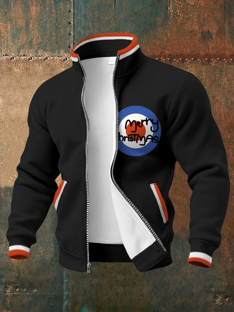 Men's UK Mods Music Lover Christmas Printed Coat