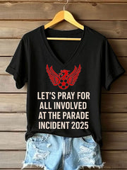 Women's Pray For All Involved British Soccer Printed T-shirt