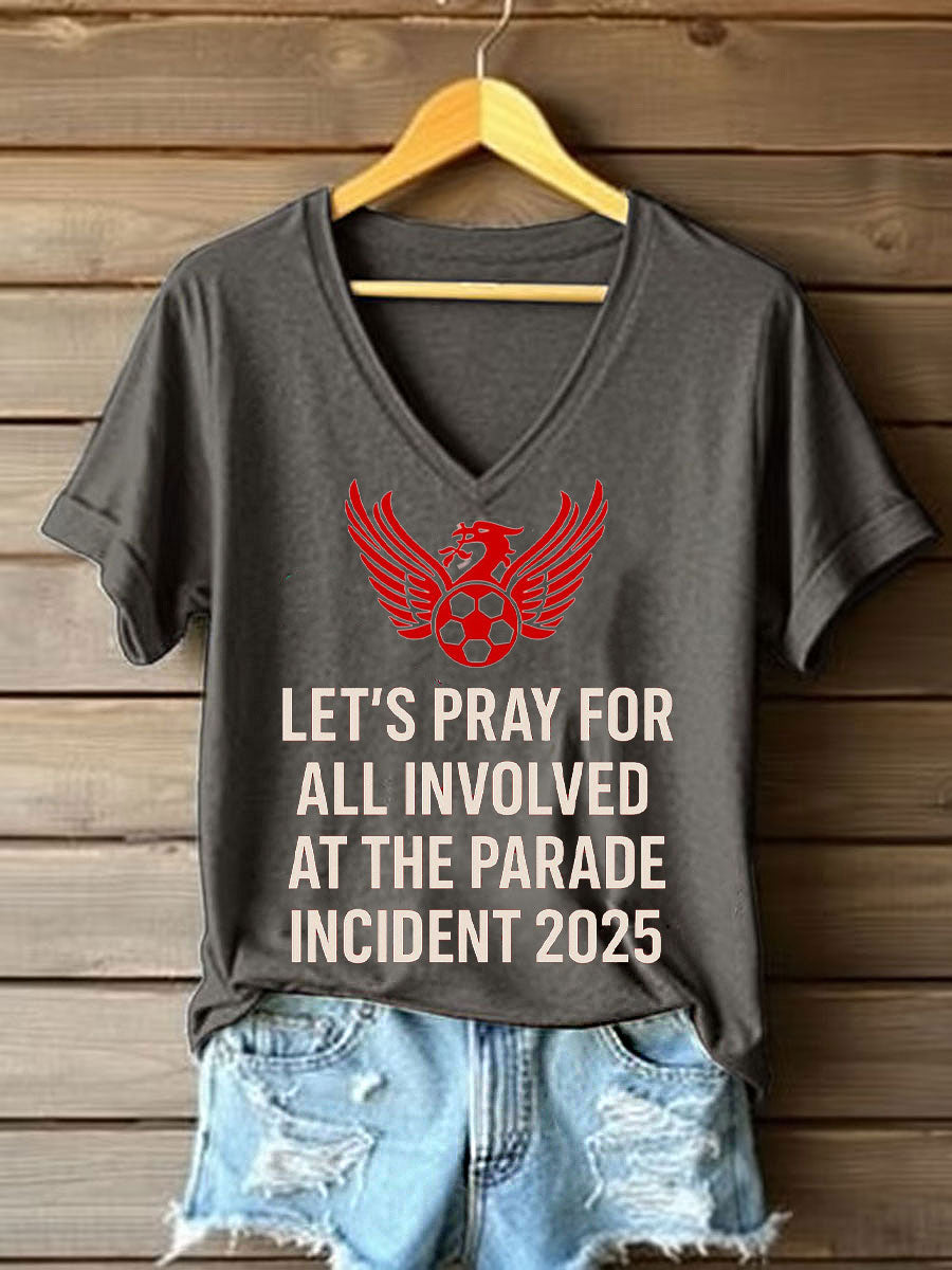 Women's Pray For All Involved British Soccer Printed T-shirt