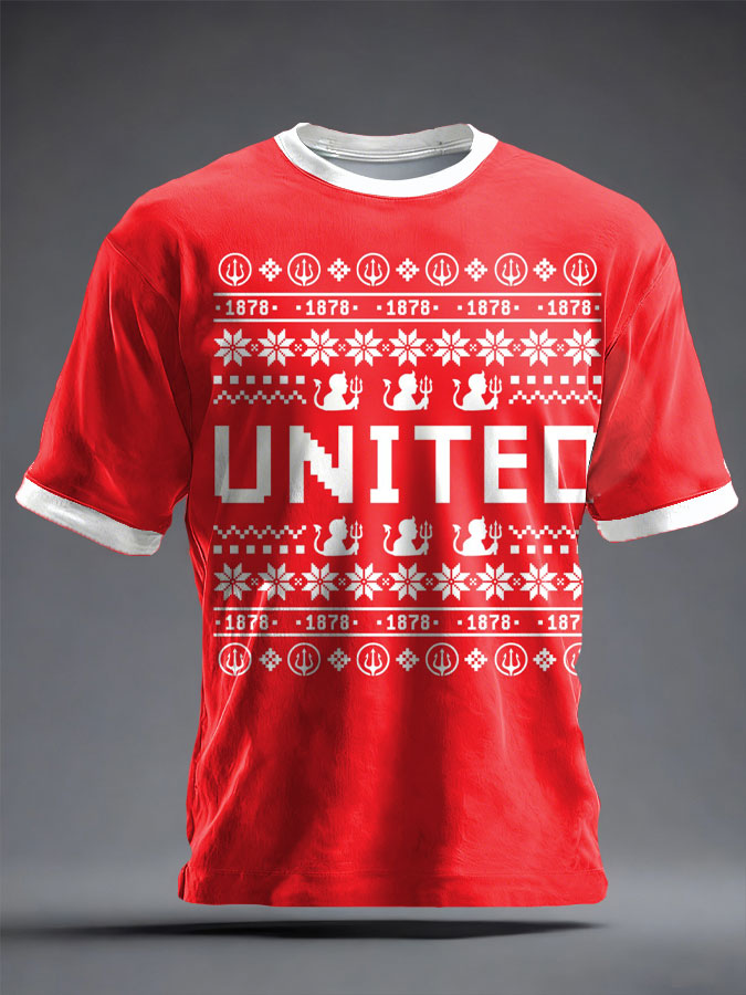 Unisex UK Football Lover Christmas Printed T-shirt