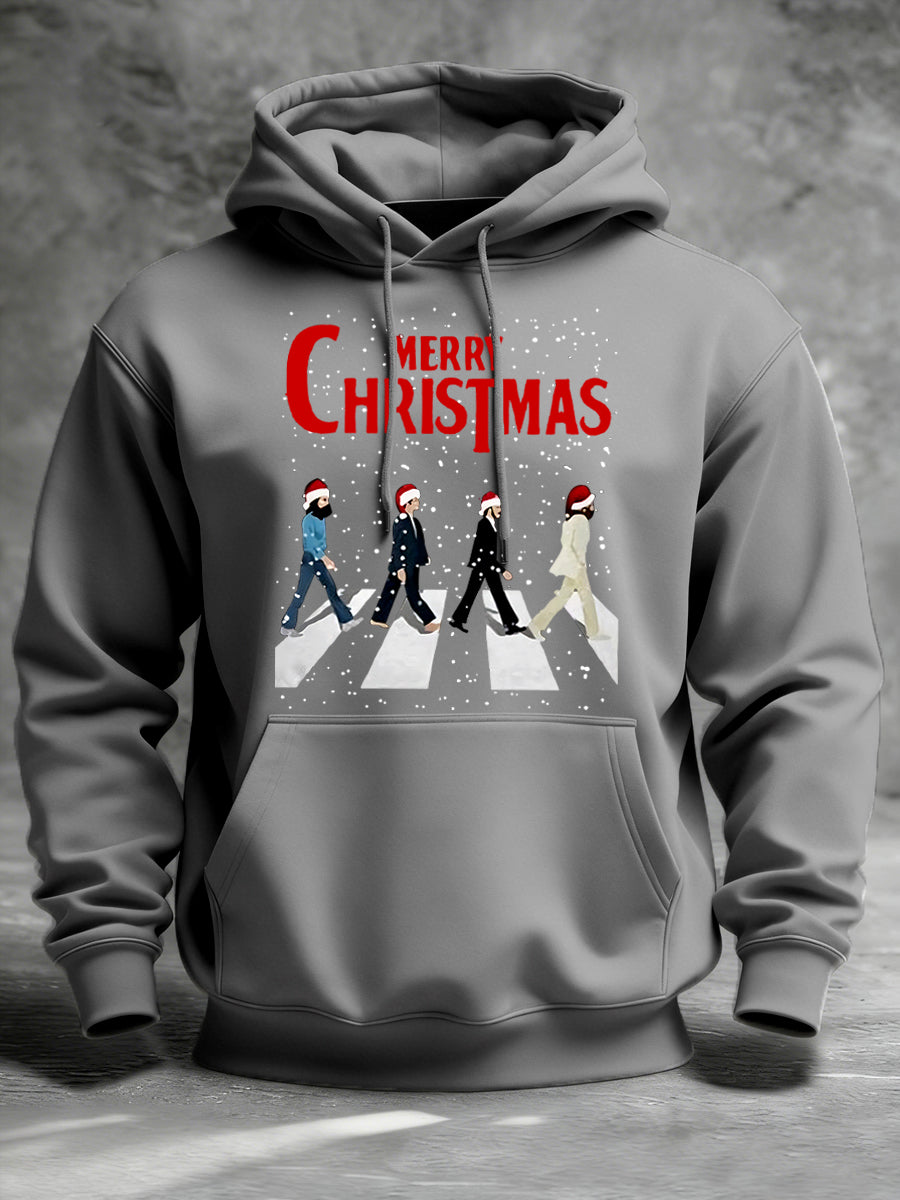 Herren-Hoodie im Retro-Stil mit Aufdruck einer legendären Rockband – das perfekte Geschenk für Fans!