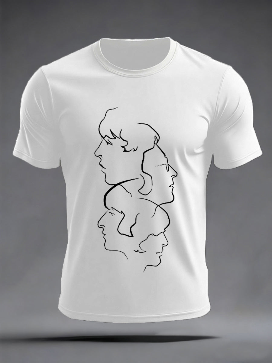 Men's Retro Classic Legendary Rock Band Print Gift For Fans Casual Tee