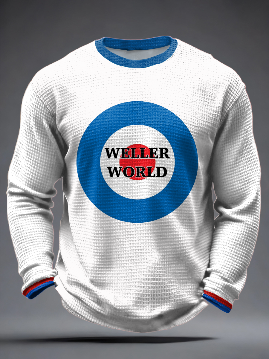 Men's Modfather UK Music Mods Lover Waffle Long Sleeve T-Shirt