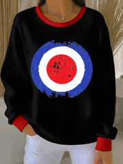 Women's Modfather UK Music Mods Lover Ribbed Round-Neck Sweatshirt