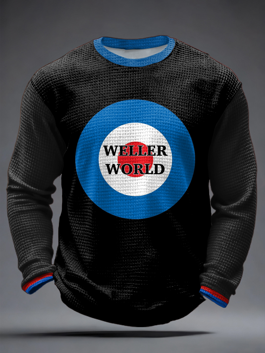 Men's Modfather UK Music Mods Lover Waffle Long Sleeve T-Shirt