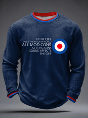 Men's Modfather UK Music Mods Lover Waffle Long Sleeve T-Shirt
