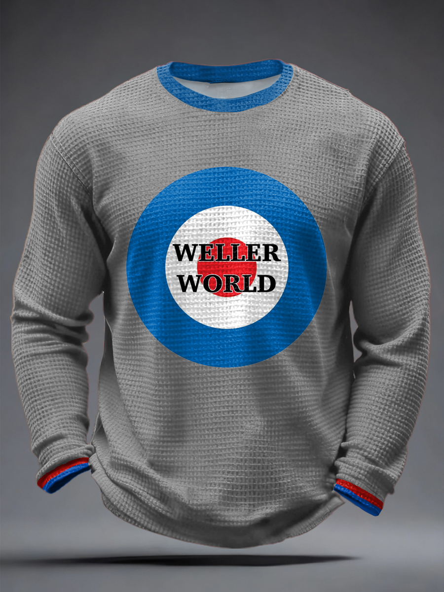 Men's Modfather UK Music Mods Lover Waffle Long Sleeve T-Shirt