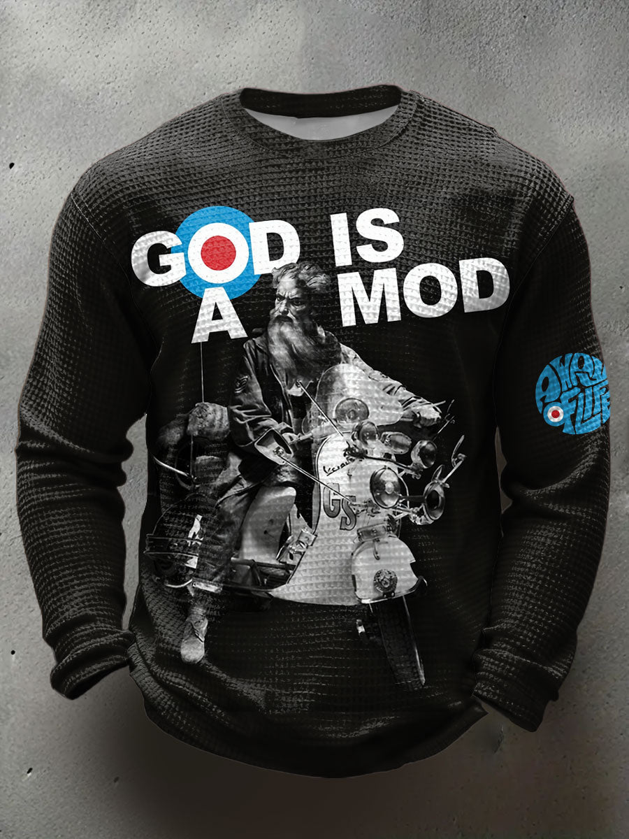 Men's UK Mods Music Lover Printed Waffle Tops