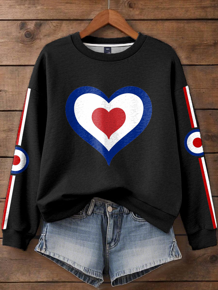 Damen-Sweatshirt mit Aufdruck für Liebhaberinnen der britischen Mod-Musik