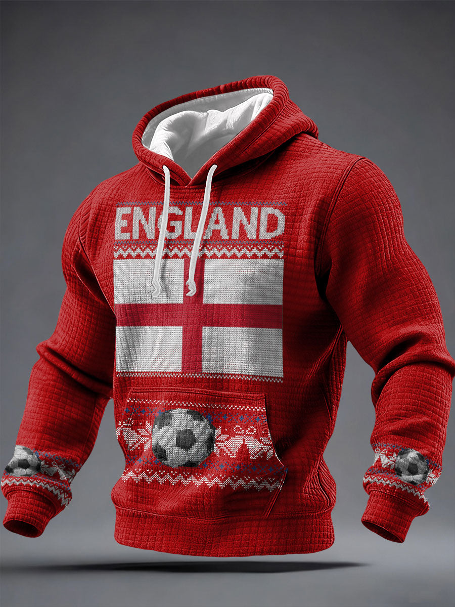 Herren-Hoodie mit Weihnachtsaufdruck „UK Football Lover“