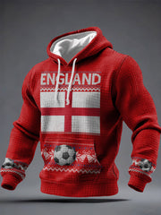 Herren-Hoodie mit Weihnachtsaufdruck „UK Football Lover“