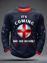 Men's ’UK Football Lover Christmas Printed Waffle Tops