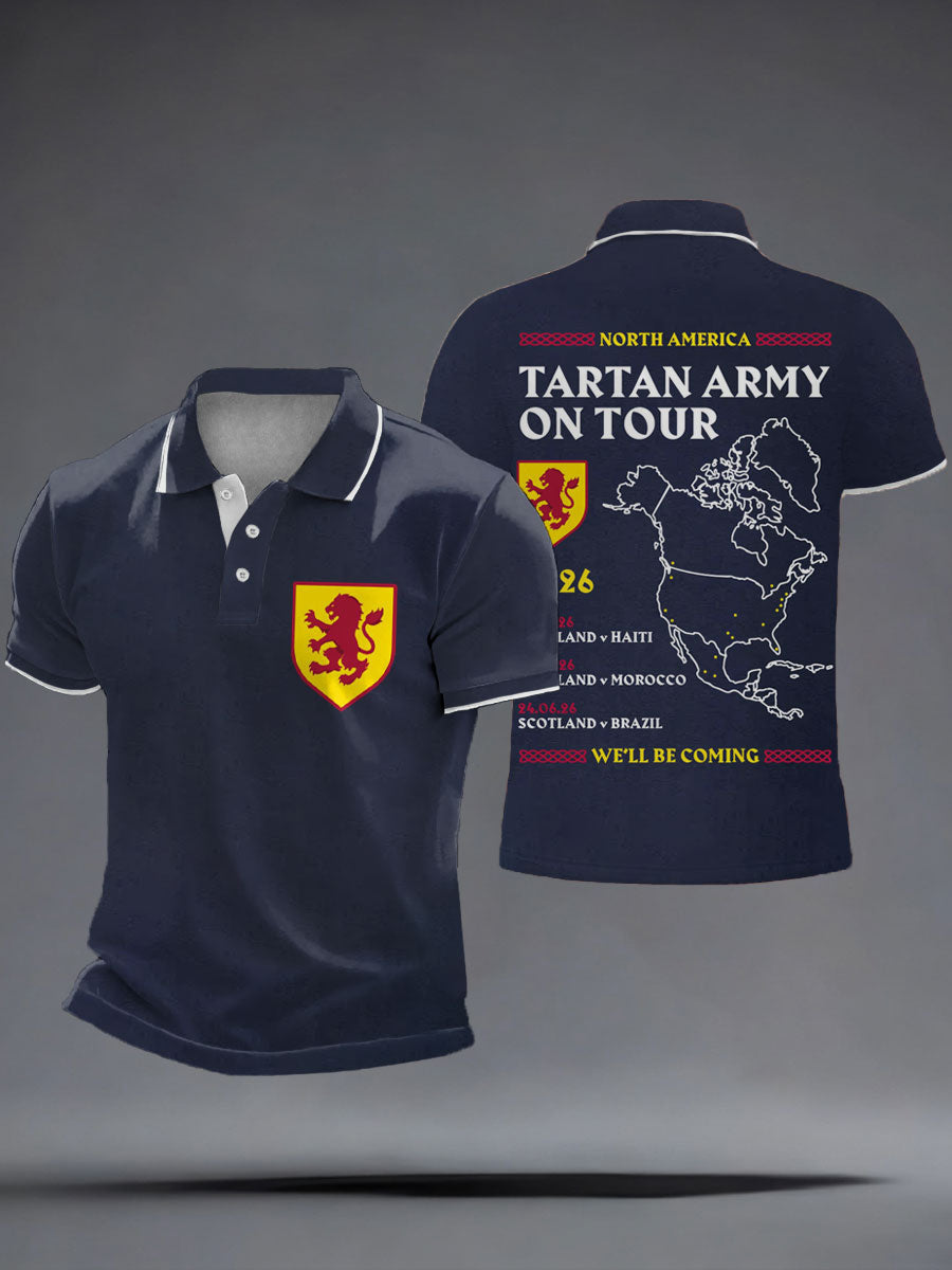 Herren-Freizeit-Tops mit Aufdruck „UK Football Lover Scotland We'll Be Coming 2026“