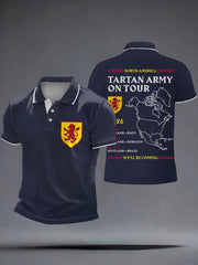 Herren-Freizeit-Tops mit Aufdruck „UK Football Lover Scotland We'll Be Coming 2026“