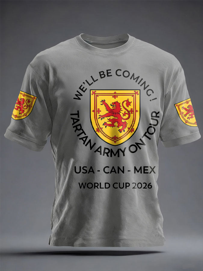 Unisex UK Football Lover Scotland We'll Be Coming 2026 Printed T-shirt
