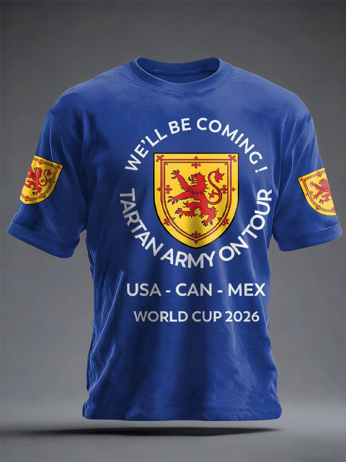 Unisex UK Football Lover Scotland We'll Be Coming 2026 Printed T-shirt