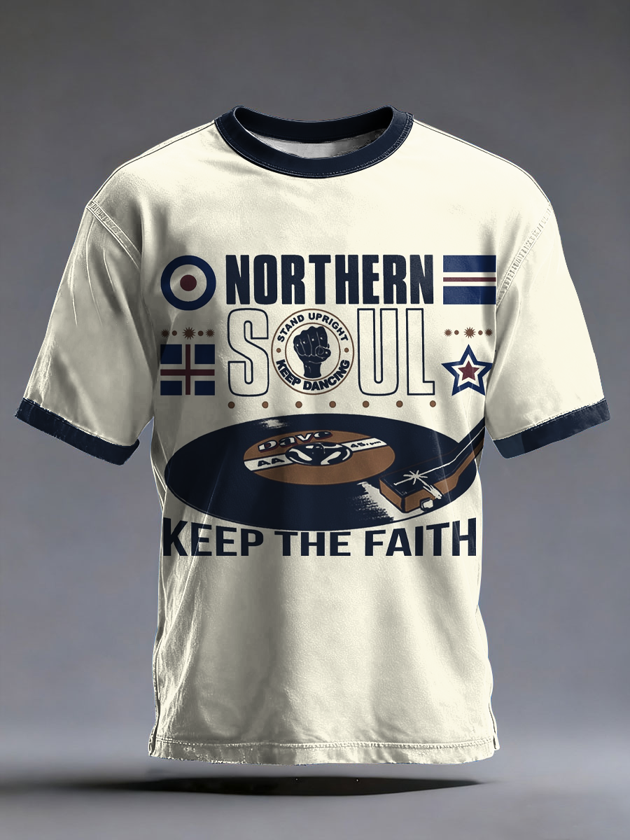 Kurzarm-T-Shirt für Herren mit Northern-Soul-Motiv aus Großbritannien