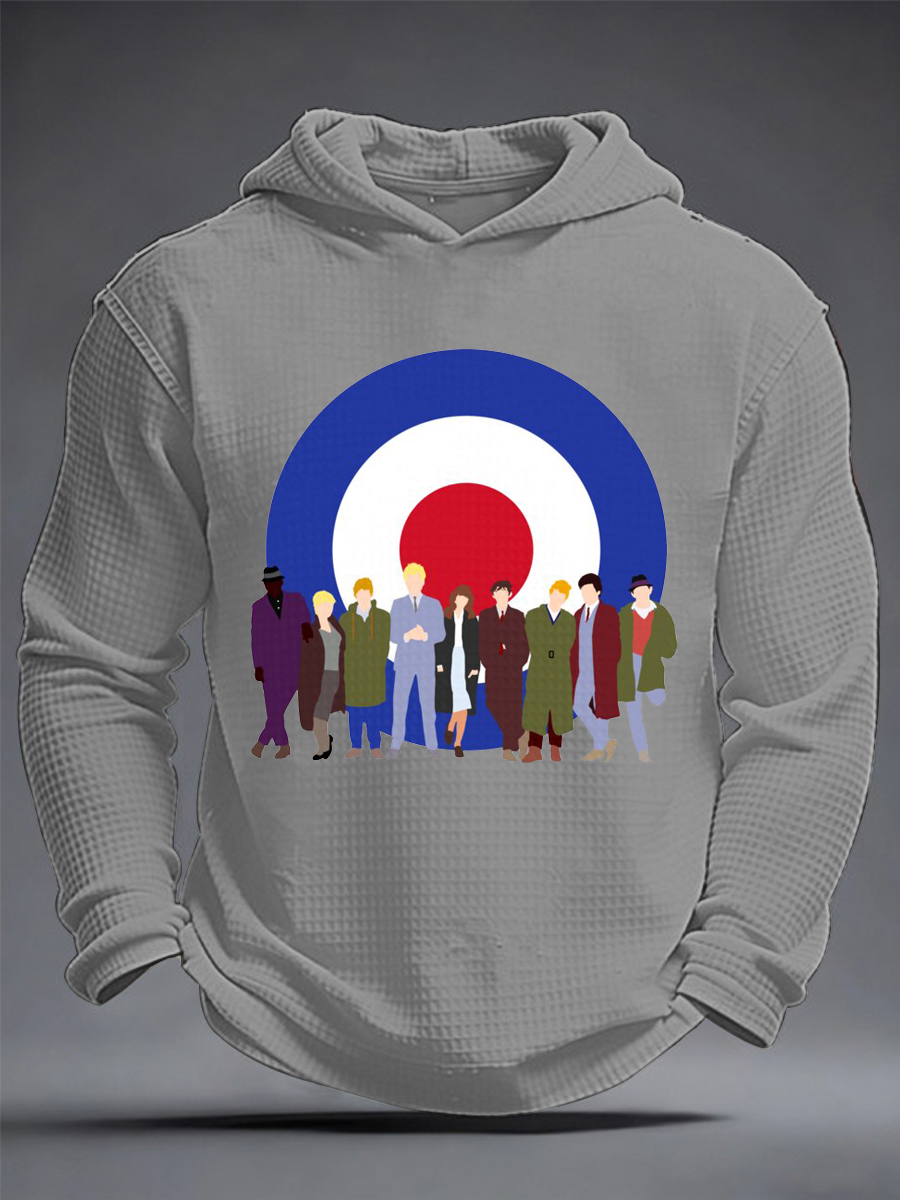 Men's Modfather UK Music Mods Lover Waffle Long Sleeve Sweatshirt