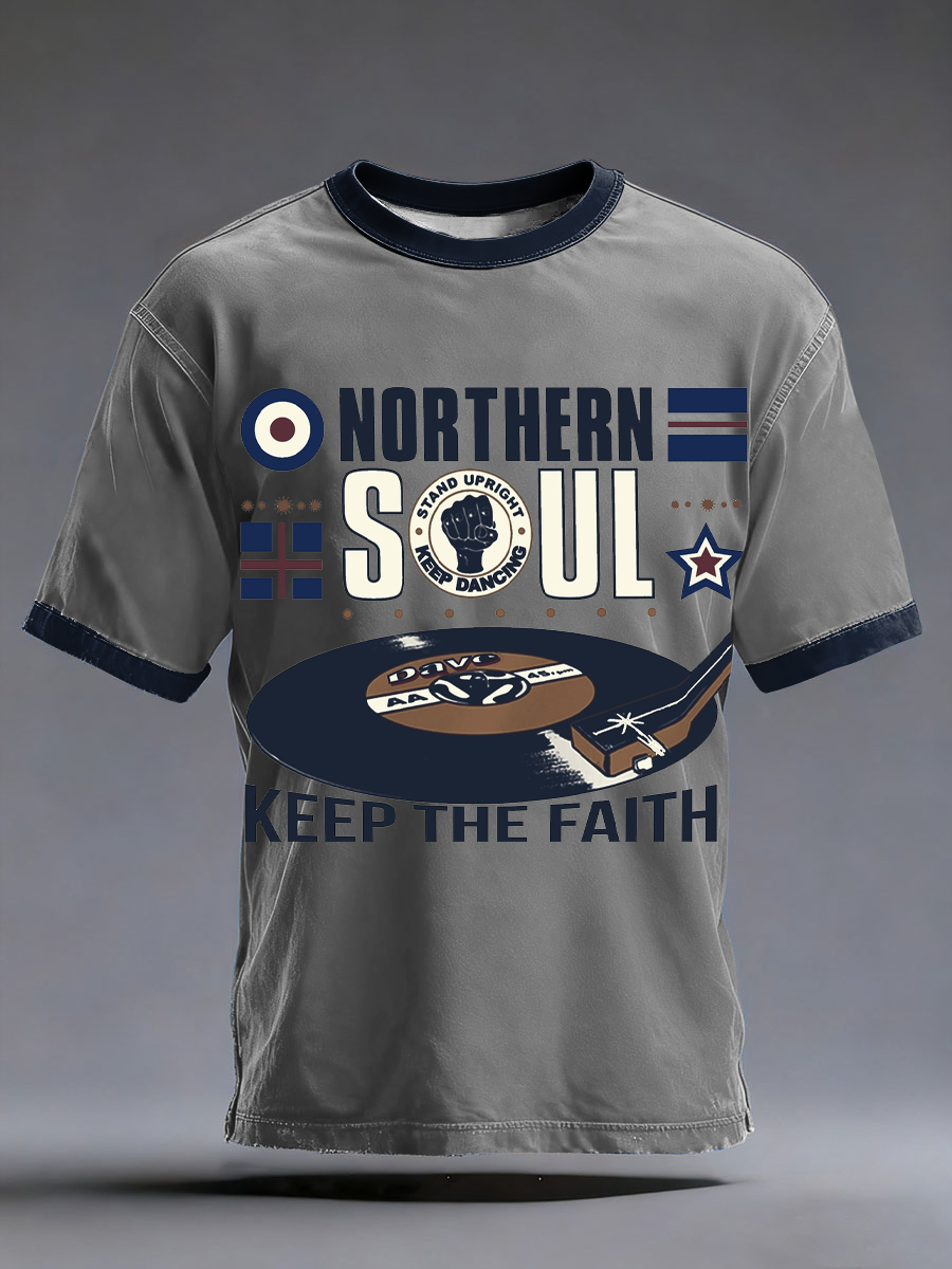 Kurzarm-T-Shirt für Herren mit Northern-Soul-Motiv aus Großbritannien