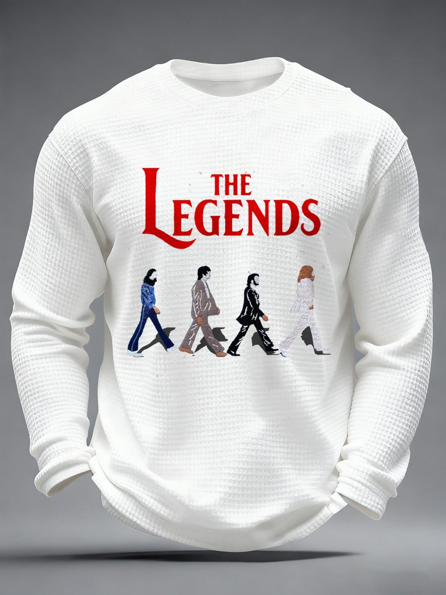 Men's Retro Classic Legendary Rock Band Print Gift For Fans Casual Long Sleeve T-Shirt