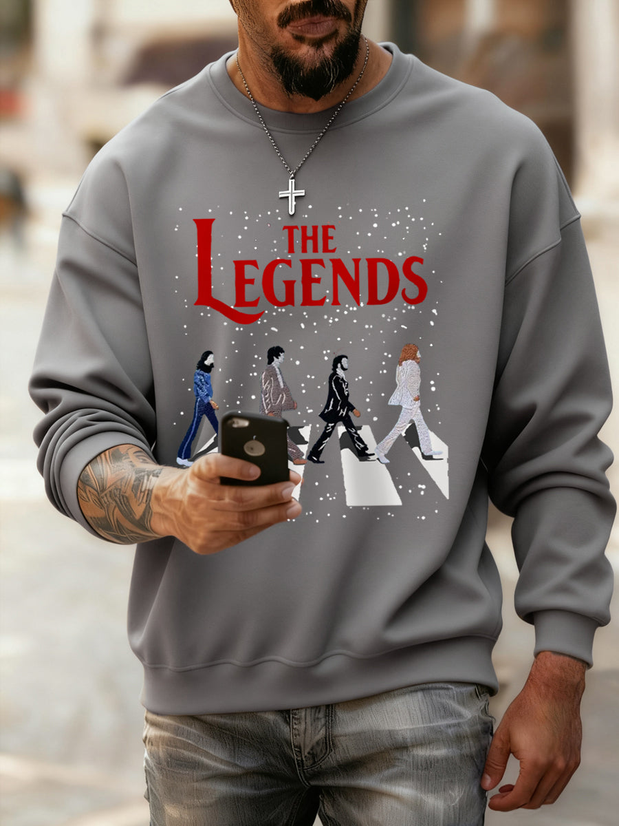 Retro-Sweatshirt für Herren mit klassischem Aufdruck einer legendären Rockband – das perfekte Geschenk für Fans