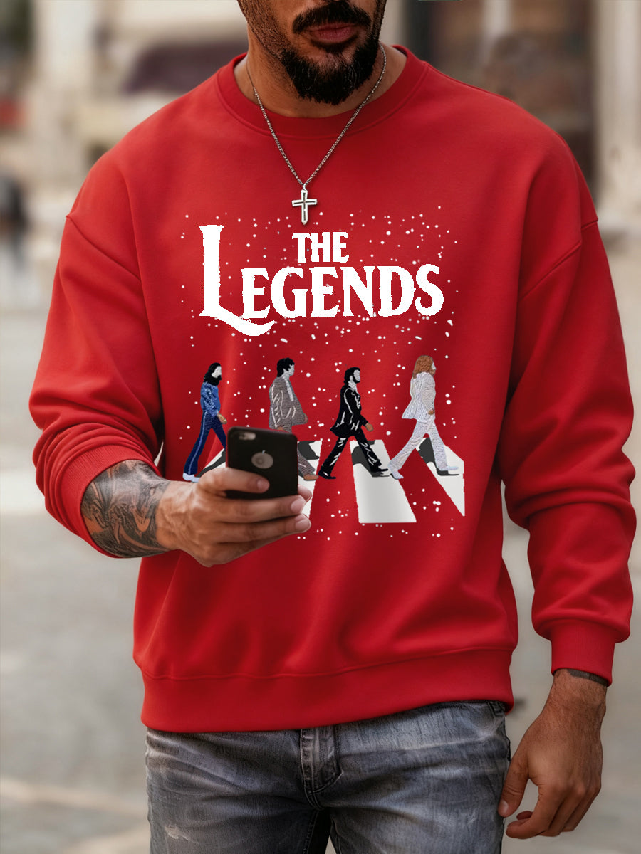 Retro-Sweatshirt für Herren mit klassischem Aufdruck einer legendären Rockband – das perfekte Geschenk für Fans