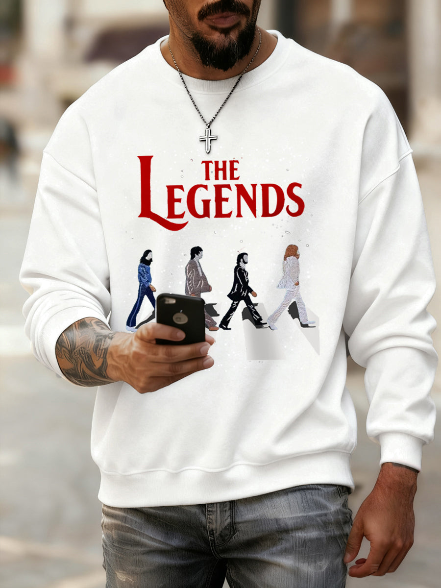 Retro-Sweatshirt für Herren mit klassischem Aufdruck einer legendären Rockband – das perfekte Geschenk für Fans