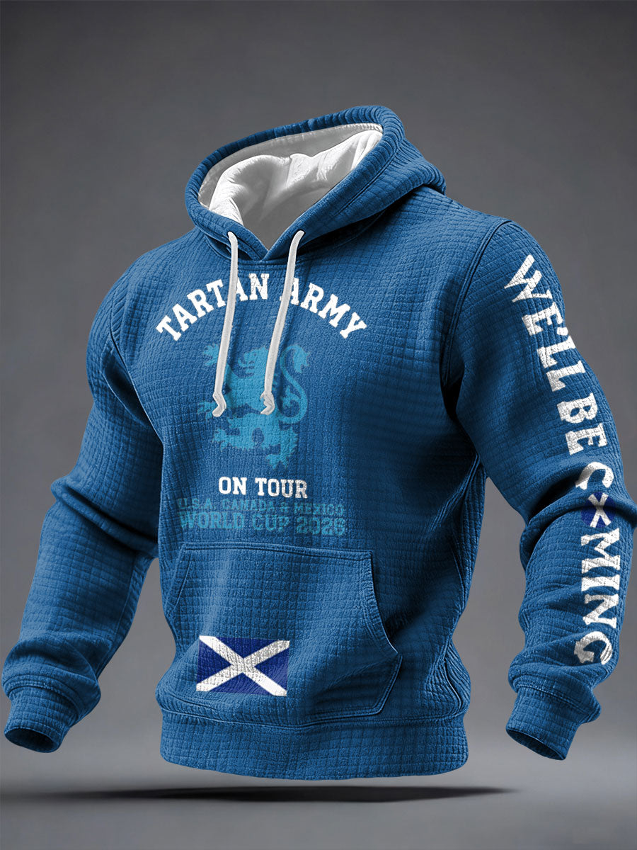 Herren-Hoodie mit Aufdruck „UK Football Lover Scotland We'll Be Coming 2026“