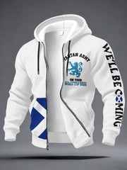 Men's UK Football Lover Scotland We'll Be Coming 2026 Printed Hooded-Coat