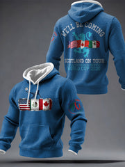 Herren-Hoodie mit Aufdruck „UK Football Lover Scotland We'll Be Coming 2026“