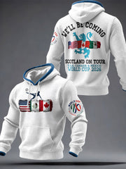 Herren-Hoodie mit Aufdruck „UK Football Lover Scotland We'll Be Coming 2026“