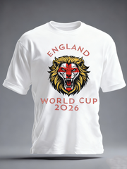 Herren-T-Shirt mit Aufdruck „UK Football Lover England 2026“ aus bedruckter Kunstbaumwolle mit kurzen Ärmeln