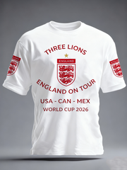 Herren-T-Shirt mit Aufdruck „UK Football Lover England 2026“ aus bedruckter Kunstbaumwolle mit kurzen Ärmeln