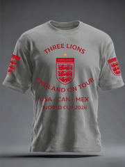 Herren-T-Shirt mit Aufdruck „UK Football Lover England 2026“ aus bedruckter Kunstbaumwolle mit kurzen Ärmeln