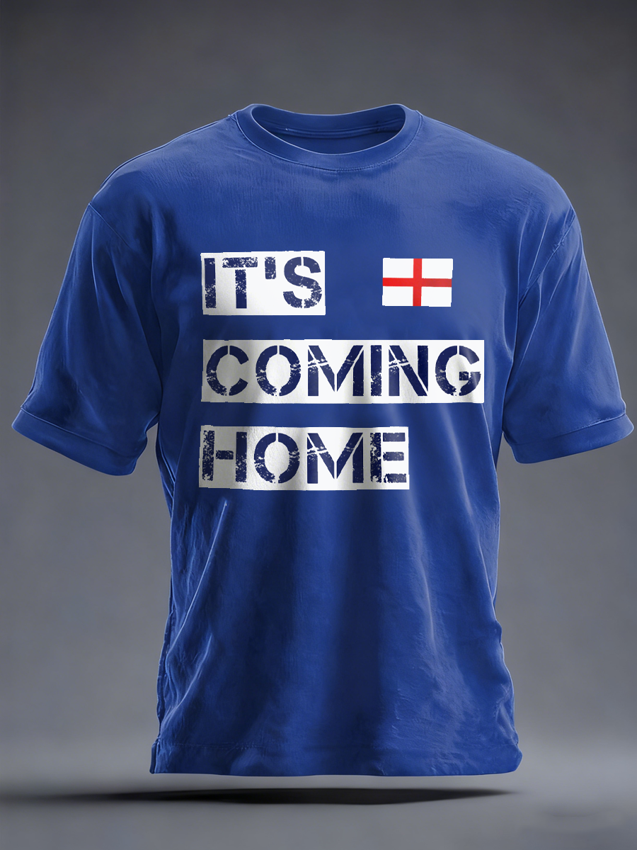 Herren-T-Shirt „It's Coming Home“ aus Baumwollimitat für Fußballfans aus Großbritannien