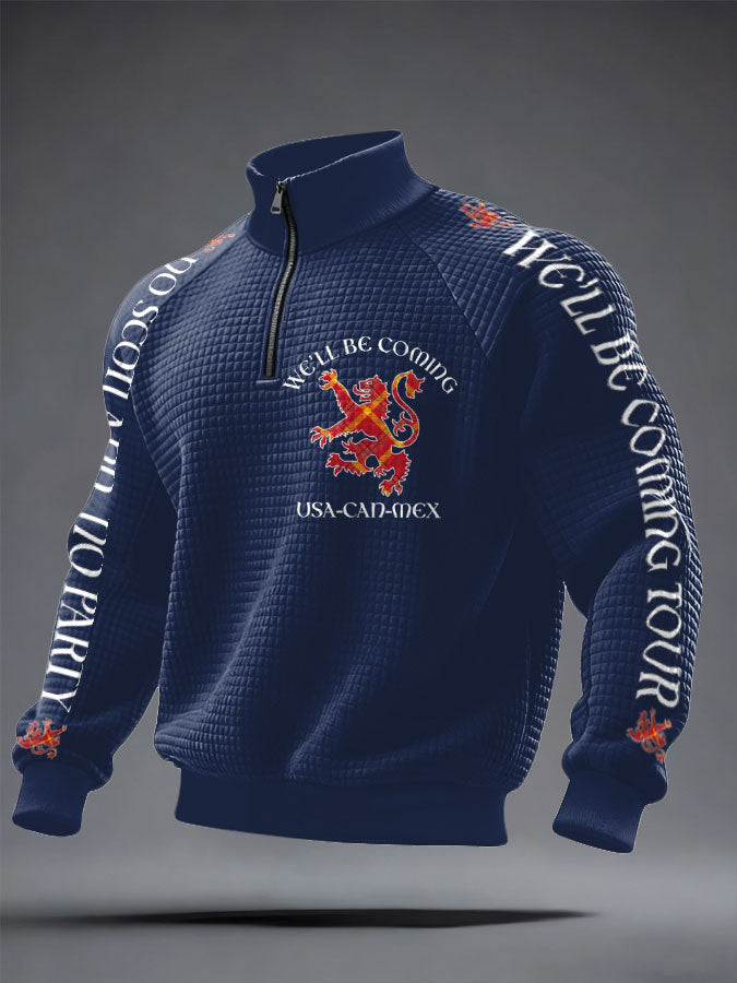 Men's UK Scotland Football Lover We'll Be Coming 2026 Printed Sweatshirt