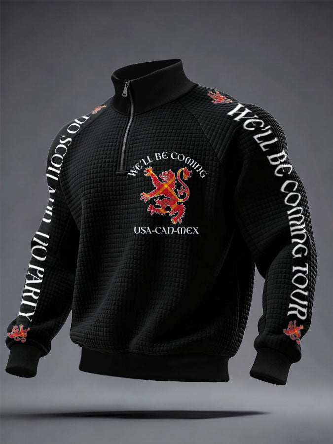 Men's UK Scotland Football Lover We'll Be Coming 2026 Printed Sweatshirt