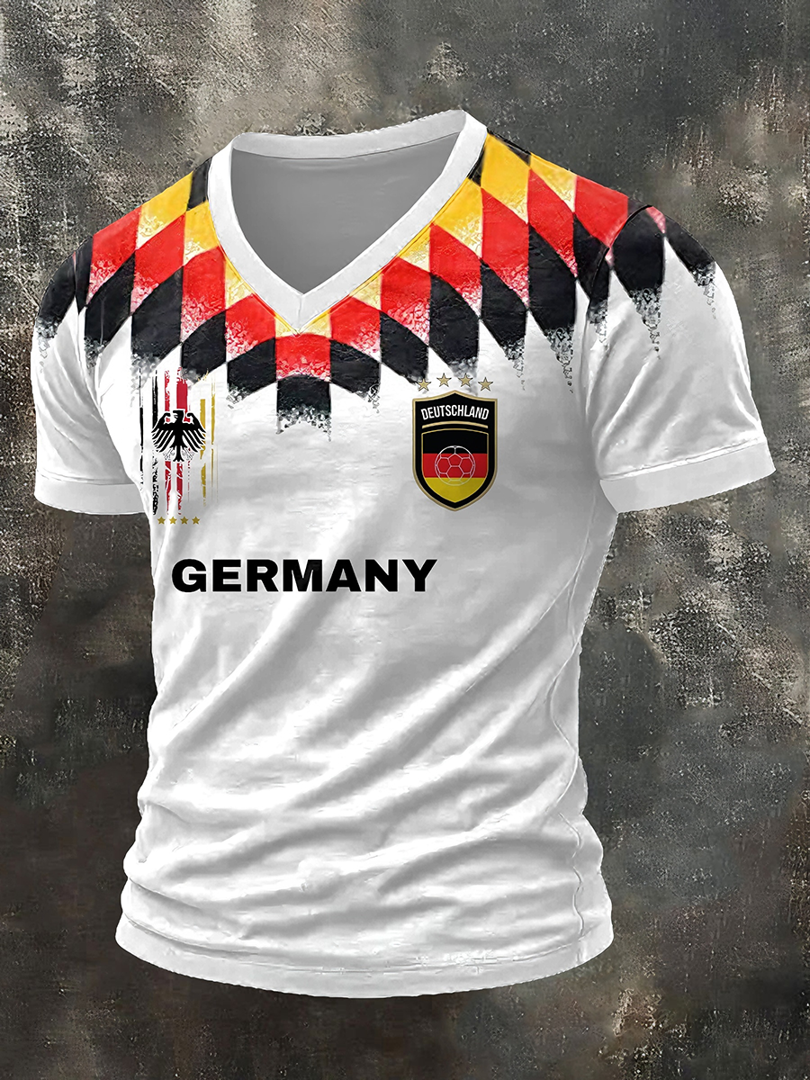 Men's German World Cup 2026 V-neck T-shirt