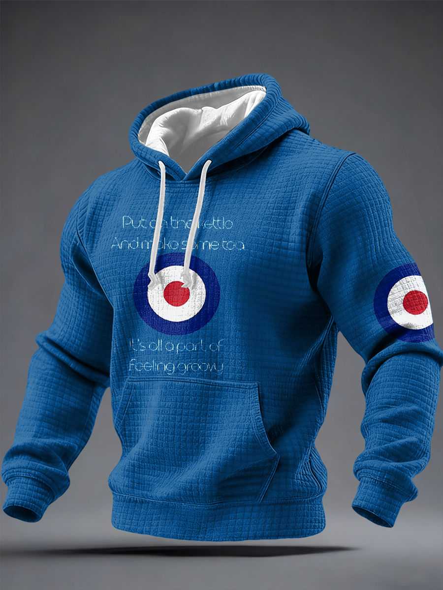 Karierter Baumwoll-Hoodie für Herren, UK Mods, Musikliebhaber