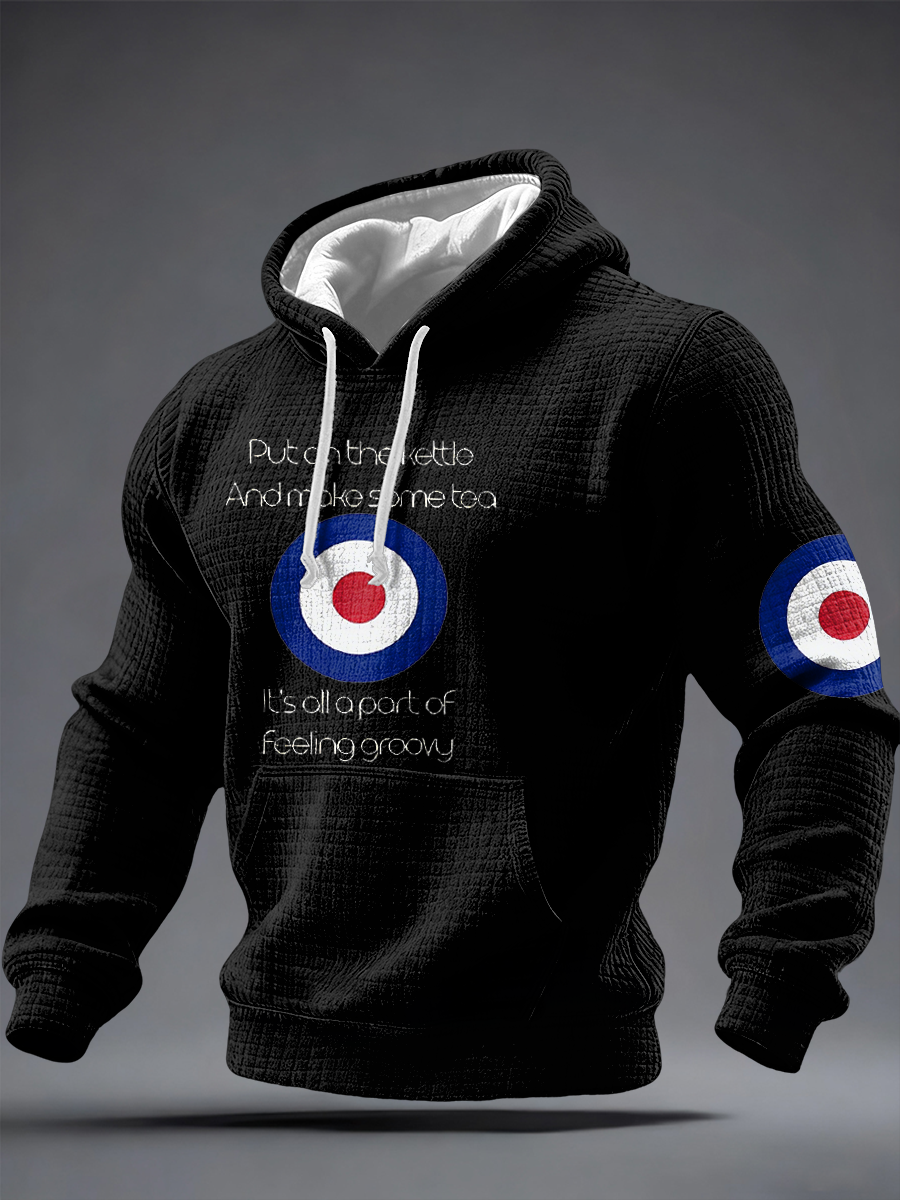 Karierter Baumwoll-Hoodie für Herren, UK Mods, Musikliebhaber
