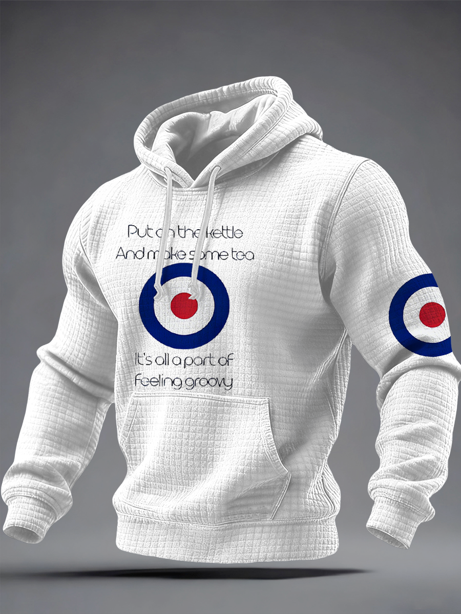 Karierter Baumwoll-Hoodie für Herren, UK Mods, Musikliebhaber