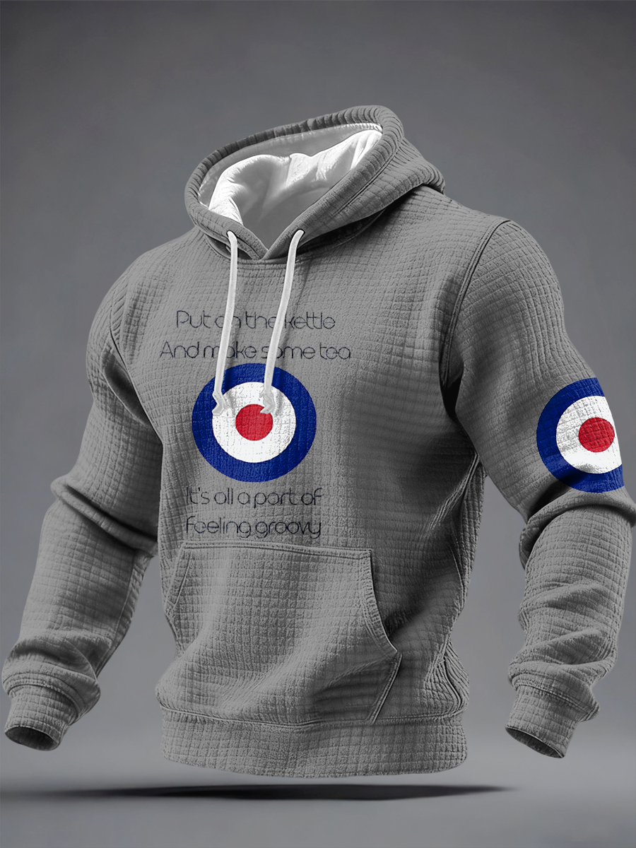 Karierter Baumwoll-Hoodie für Herren, UK Mods, Musikliebhaber
