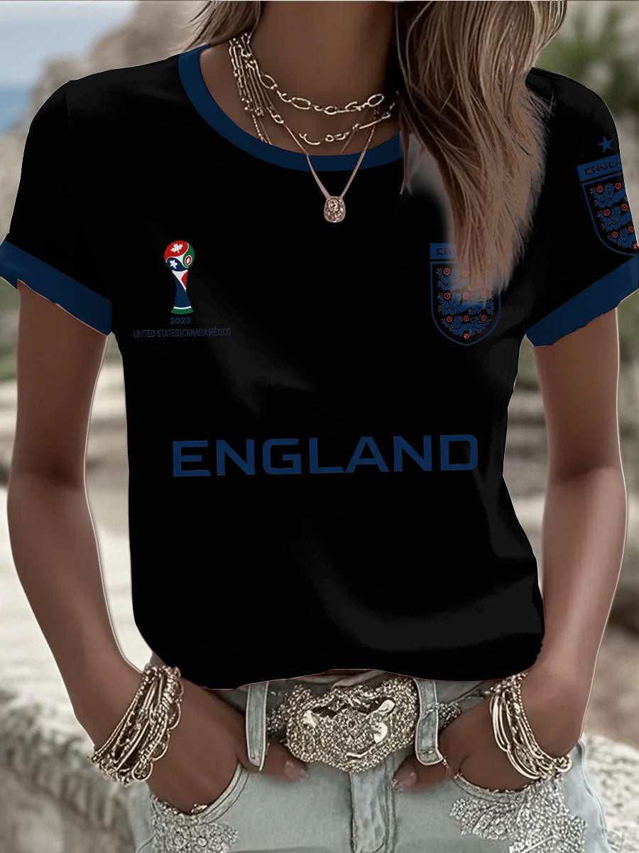 Damen-T-Shirt mit Aufdruck „England 2026“ für Fußballbegeisterte aus Großbritannien